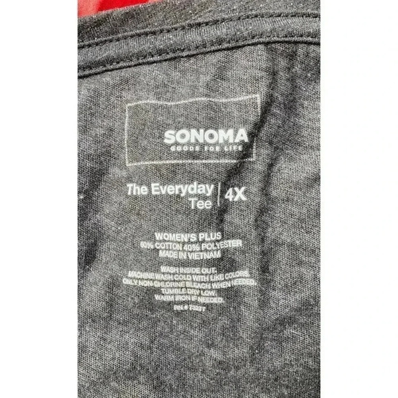 SOMOMA GRAY SPARKY LONG SLEEVE V-NECK TOP PLUS SIZE 4X - Picture 5 of 6